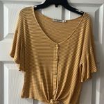 Chance or Fate Yellow and White, V-Neck Shirt, Size Extra Small Photo 0