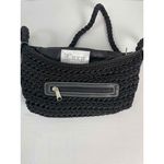 Luxy Womens Black Vegan Leather Crochet Shoulder Bag Purse Photo 4