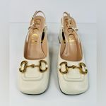 Gucci  Horsebit Malaga Logo Marmont Block Heel Leather Slingback Pumps EU 41.5 Photo 7