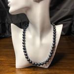 Hand Knotted PEACOCK PEARLS w Sterling Silver Lobster Claw Clasp 18 inches long Gray Photo 9