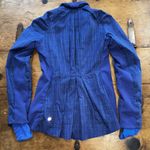 Lululemon Woman’s  Blue Run Jacket | Ruffle Zip Front | Plaid Paneling | Size 6 Photo 6
