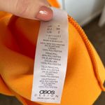 ASOS NWOT  Design Orange Pleated Cutaway A-Line Midi Scuba Dress Size US 2 Photo 4