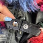 Urban Outfitters  Black Red Pink Faux Fur Top Handle Handbag Purse Photo 8