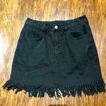 Blue Blush Denim Fringe Skirt Photo 0