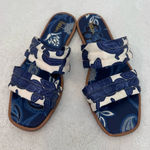 BODEN Printed Satin Slide Sandals‎ size 37 Blue Photo 0