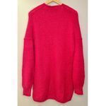 Free People All Mine Cotton Alpaca Blend Raspberry Red V-Neck Oversized Sweater Photo 6