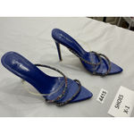 Womans Cape Robin Horizon Stiletto Pumps 8.5 M Blue Rhinestones Strappy Slip On Photo 1