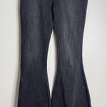 We The Free  Jeans Womens 26 Black Flare High Rise Button Fly Distressed Hem Boho Photo 2