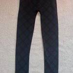Women’s Navy Blue Black Plaid Patterned Thick Leggings OS Winter Warm Skinny Photo 0