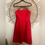Ann Taylor VTG 90’s Red Silk Shantung Spaghetti Strap Dress w/Embroidery Rachel Photo 10