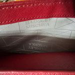 Badgley Mischka Sasha Saffiano Red Leather Wallet w/Black Accent Bow Photo 7