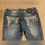 Miss Me  Buckle Boot Cut Denim Washed Jeans Embellished Crystal Pockets Photo 2