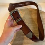 Brown Genuine Leather CANADA Embellished Silver Tip Belt Unisex Size Large Photo 1