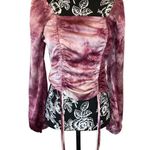 Willow Root Tie Dye Crop Top Sexy Formal Cocktail Party Going Out Summer Pink Size XS Photo 0