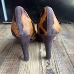 Brooks Brothers Leather Leopard Real Fur Hide Platform Pumps Women's Size 9 Photo 3