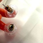 Joan Rivers Classics Collection orange lucite hoop earrings Photo 4