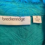 Breckenridge blouse w/ 1/4 sleeve blue/green button down shirt size Medium Photo 2