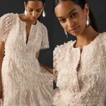 Anthropologie NWT $170  White The Somerset Mini Dress: Floral Appliqué Edition XS Photo 3