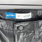 Old Navy  High Rise OG Loose‎ Faux Leather Pants Black NWT Size 16 Photo 4