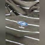 Old Navy  olive green striped ruffle shoulder top Photo 1