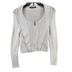 Pennyblack Knitted Cardigan S Beige Cotton Zip Up Sweater Quiet Luxury Italy Tan Photo 0