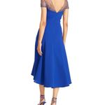 Theia Royal Blue High Low Dress with Embellished Sleeves Size 8 Photo 5