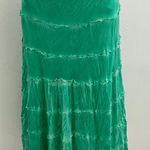 NWOT Metrowear Green Tiered Crinkle Elastic Waist Boho Maxi Skirt SMALL Photo 0
