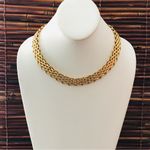 J.Crew  Flat Chain Gold Tone Statement Necklace 19” Photo 1