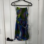Farm Rio  women MACAW PRINT MINI WRAP DRESS in Blue Multi Photo 1