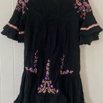 Free People Pavlo Floral Embroidered Mini Dress in Black Size Small Gently Used Photo 0