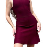 Theory  Burgundy “Marl” Mod Flared Thick Knit Mini Tank Dress Small Photo 0