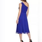 DKNY  royal blue one shoulder flowy chiffon midi dress size 12 Photo 2