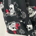 Chilling Adventures Sabrina Skull Cat Button Front Tie Black Crop Top XS Photo 5