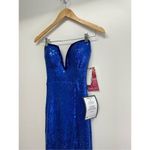 Emerald Sundae Dress XS Strapless Sequin Front Slit Lace Up Mermaid Gown NEW Photo 6