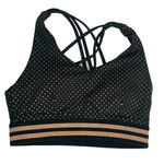 Allfenix Black and Gold Polka Dot Sports Racerback Bra Small Photo 1