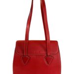 Loewe Red Textured Leather Shoulder Tote Bag Vintage Spain Authentic Luxury Photo 0