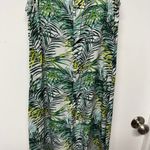 Louna Palm Printed Dana Dress Womens Size Small Green White Slip Midi Satin Photo 3