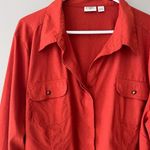 Cato Women's Burnt Orange Long Sleeve Stretch Button Down Shirt Plus Size 22/24W Photo 2