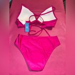 Cupshe Triangle Tops Scallop V Neck Crisscross Back Self Tie Push Up Photo 4