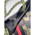 GIRLIE GIRL ORIGINALS Tote Purse Green Camo Red Stripe Bag Neoprene 14x16x8" NWT Photo 3