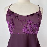 Faviana Vintage 90s Dark Purple Metallic Babydoll Sleeveless Cocktail Dress Photo 4