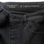 Talbots Flawless high rise straight leg black jeans, great condition, size 12 Measurements: Waist: side to side 17 inches Rise: 11 inches Inseam: 30 inches Photo 6