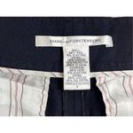 Diane Von Furstenberg  Cuffed Mid Rise Pleated Navy Wool Shorts sz 4‎ Modern Photo 9