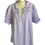 Bloomchic Purple Lilac Eyelet V Neck Shirt Size 12 Photo 0