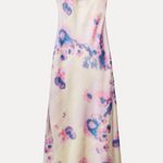 ZARA  maxi dress satin bodycon open back cowl neck tie dye summer evening Photo 9