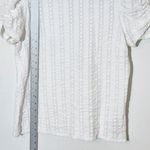 EXPRESS  White Eyelet Top with Puffy Sleeves Size Large Photo 5