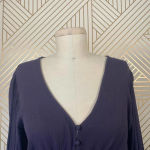 Pookie & Sebastian Smocked Bell Sleeve Top in Navy Photo 3