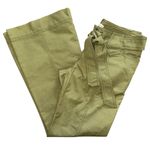 Nanette Lepore  Vintage Women’s Size 4 Olive Army Green Belted Flared Pants Photo 2