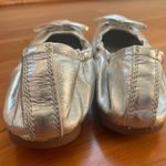 ZARA Metallic Silver Ballet Flats with Bow Photo 3