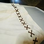 Michael Kors NWT Strapless White Dress Brown Leather Stitching Design Top size 6 Photo 5